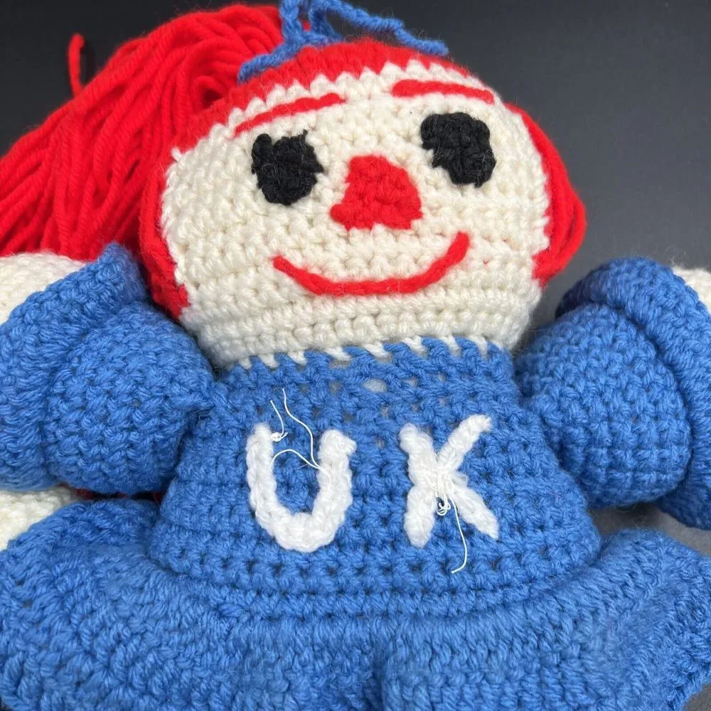 Handmade Crochet Raggedy Ann and Andy University‎ of Kentucky Plush Dolls